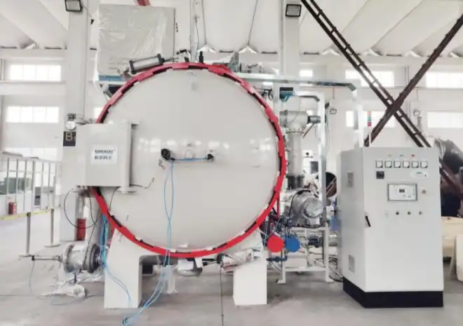 SIMUWU RVA-8812 vacuum annealing furnace featuring Siemens S7-1200 PLC for precise heat treatment of ferritic stainless steel