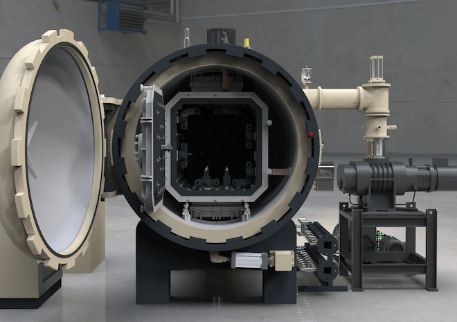 Airtight heating chamber with independent inner door enabling the furnace to perform as a high-quality tempering unit